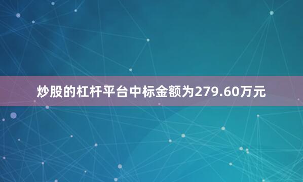 炒股的杠杆平台中标金额为279.60万元